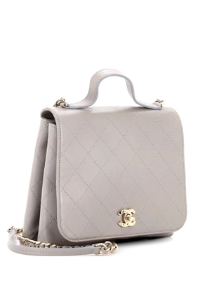 CHANEL Pre-Owned CC Double Pocket Top Handle Bag Stitched Calfskin Medium satchel - Grey
