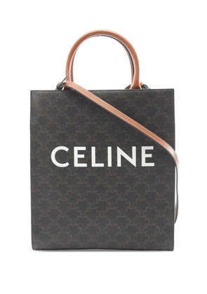 Celine Pre-Owned 2021-2026 Small Triomphe Coated Canvas Vertical Cabas satchel - Black