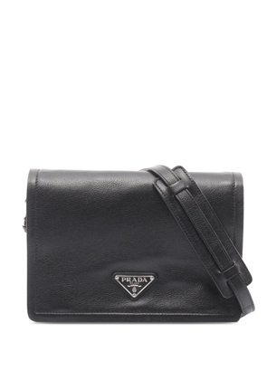 Prada Pre-Owned 2013-2026 Glace Calf Flap shoulder bag - Black