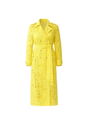Camilla Lady Limonada lace-design double-breasted trench coat - Yellow