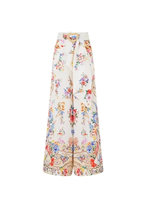 Camilla scarf-belt trousers - Neutrals