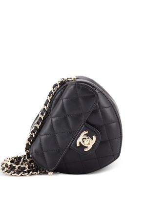 CHANEL Pre-Owned CC in Love Heart Clutch with Chain Quilted Lambskin crossbody bag - Black