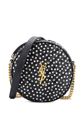 Saint Laurent Pre-Owned Vinyle Round Camera Bag Print Matelasse Chevron Leather crossbody bag - Black