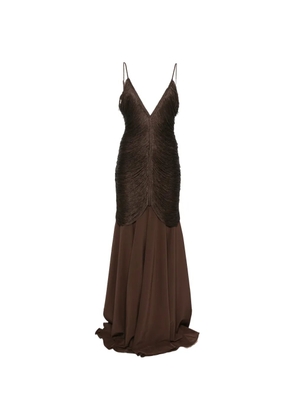 Bless Nostalgia V-neck maxi dress - Brown