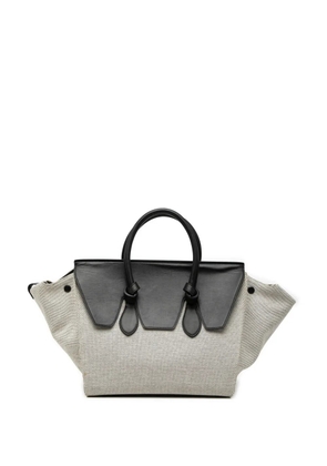 Celine Pre-Owned 2013 Small Bicolor Canvas and Calfskin Tie Knot handbag - Grey
