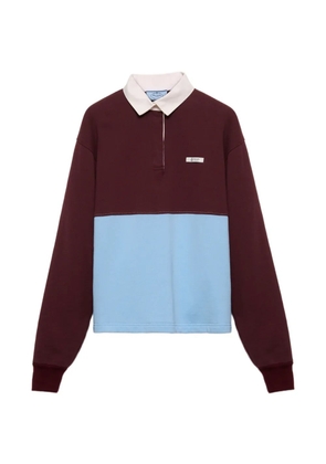 Prada long-sleeved cotton fleece polo shirt - Red