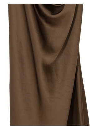 Alejandra Alonso Rojas draped halter midi dress - Brown