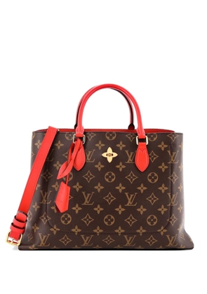 Louis Vuitton Pre-Owned Flower Monogram Canvas with Leather tote bag - Brown