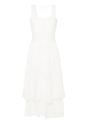 TWINSET lace-trim cotton maxi dress - White