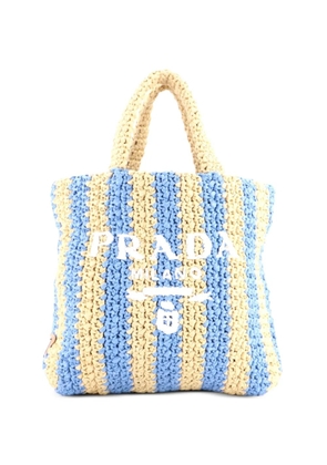 Prada Pre-Owned Logo Raffia Small tote bag - Blue