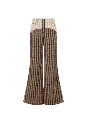 Rosie Assoulin floral-print flared trousers - Blue