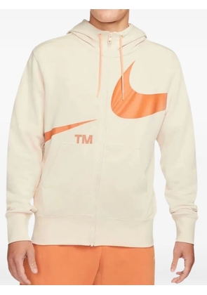 Nike Swoosh-print hoodie - Neutrals