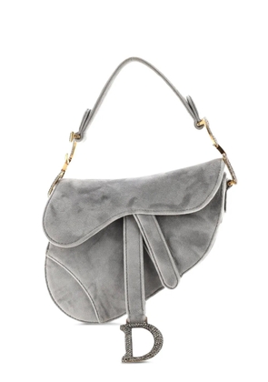 Christian Dior Pre-Owned Saddle Handbag Velvet with Crystals Mini shoulder bag - Grey