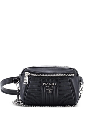 Prada Pre-Owned Convertible Diagramme Quilted Leather Small belt bag - Black