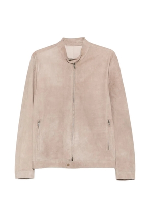Salvatore Santoro zip-up suede jacket - Neutrals