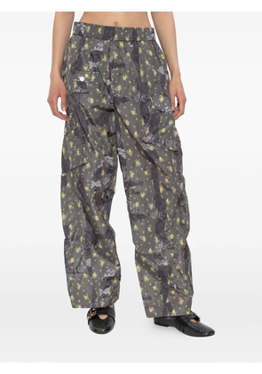 GANNI floral-print cargo trousers - Grey