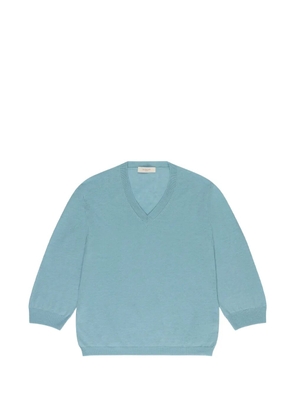 slowear V-neck knitted T-shirt - Blue