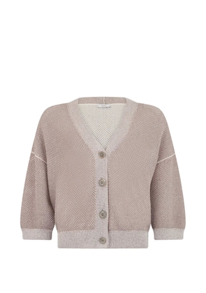 Peserico V-neck buttoned cardigan - Neutrals