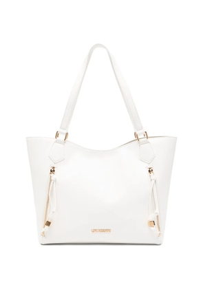 Love Moschino logo-plaque tote bag - White