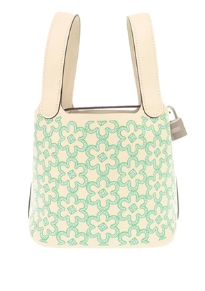 Hermès Pre-Owned 2022 Micro Swift Lucky Daisy Picotin Lock 14 handbag - White