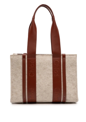 Chloé Pre-Owned 2022 Medium Felt Woody tote bag - Brown