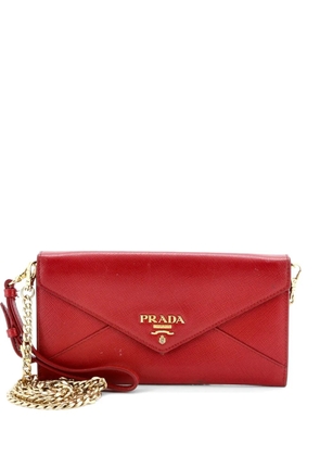 Prada Pre-Owned Envelope Wallet on Chain Saffiano Leather crossbody bag - Red