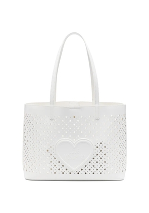 Love Moschino heart cut-out tote bag - White
