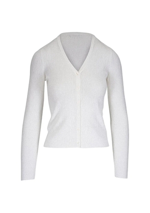 Kinross Cashmere openwork V-neck cardigan - White