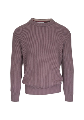 Brunello Cucinelli ribbed crew-neck sweater - Purple