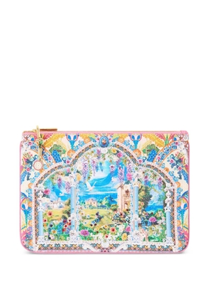 Camilla small printed clutch bag - Neutrals