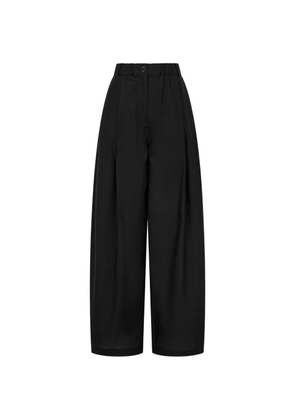 TOMBOY pleated wide-leg cotton trousers - Black