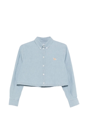 Maison Kitsuné embroidered cropped shirt - Blue