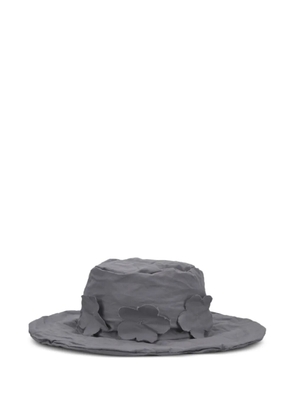 Scha flower-appliqué hat - Grey