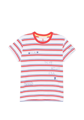 Mira Mikati embroidered striped T-shirt - White