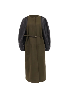 Fendi Pre-Owned raglan-sleeve belted coat - Green