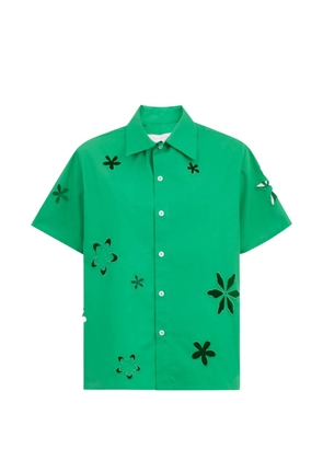 Mira Mikati cut-out flower shirt - Green