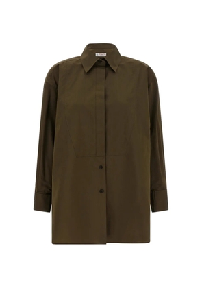 Alberto Biani smocking shirt - Brown