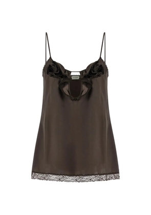 Magda Butrym ruffled silk top - Brown