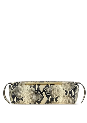 KHAITE Donna python-print clutch bag - Neutrals
