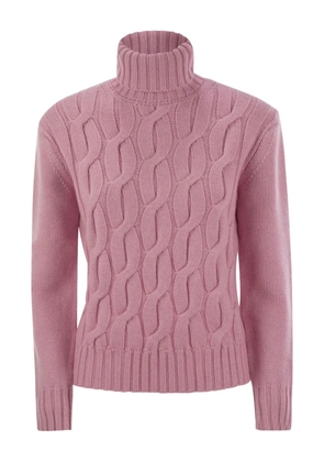 MC2 Saint Barth Giverny braided turtleneck jumper - Pink