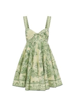 ALEMAIS Sara twist-detail printed mini dress - Neutrals