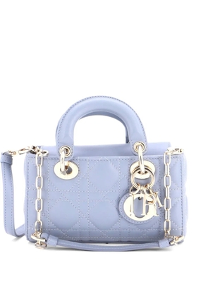 Christian Dior Pre-Owned Lady D-Joy Bag Cannage Quilt Lambskin Micro satchel - Blue