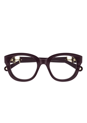 Chloé Eyewear logo-detail square-frame glasses - Purple