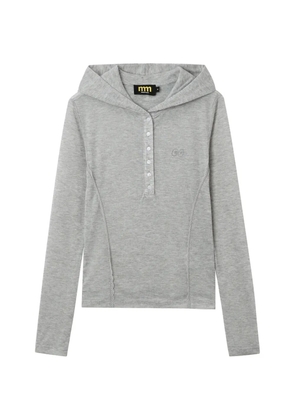 Mini Cream buttoned hoodie - Grey