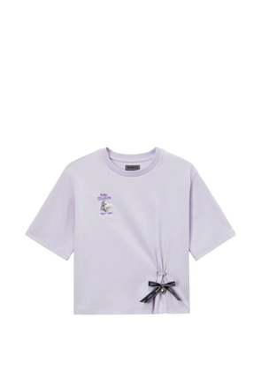 Musium Div. logo-embroidered bow-detail T-shirt - Purple