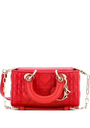 Christian Dior Pre-Owned Lady D-Joy Bag Heart Cannage Quilt Leather Micro satchel - Red