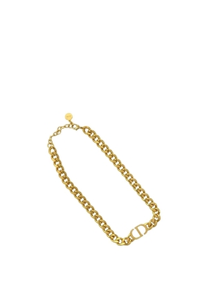 Christian Dior Pre-Owned 2015-2025 Gold Plated CD Logo Chain Link Necklace costume necklace