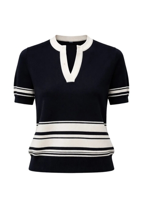 Nº21 striped V-neck short-sleeve sweater - Blue