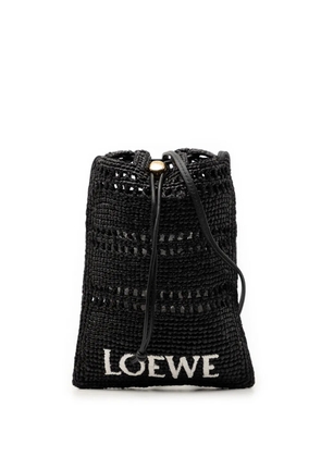 Loewe Pre-Owned 2025 Paula Ibiza Raffia Drawstring Pocket crossbody bag - Black