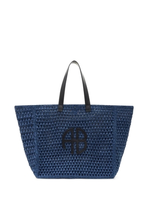ANINE BING large Rio logo-appliqué tote bag - Blue